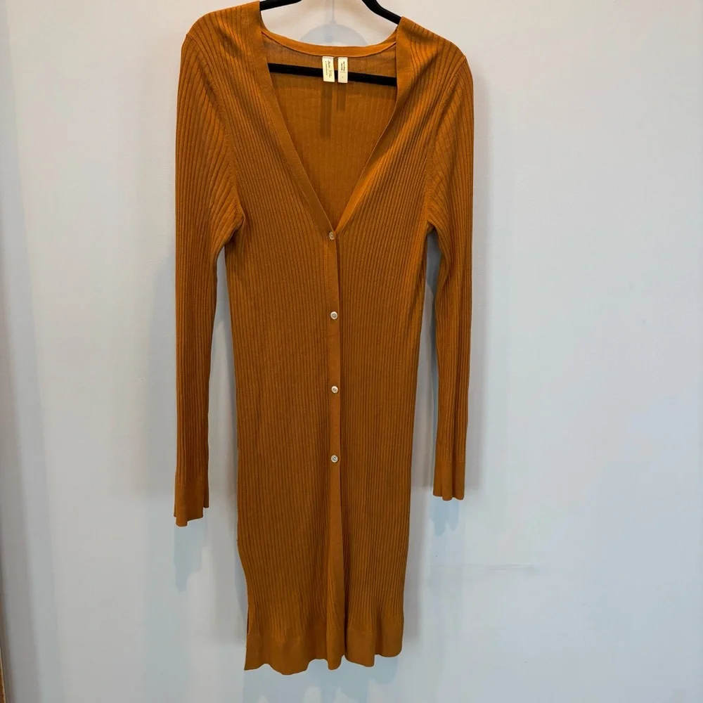 Meadow Rue Ribbed Duster Cardigan Size L - Picture 1 of 11